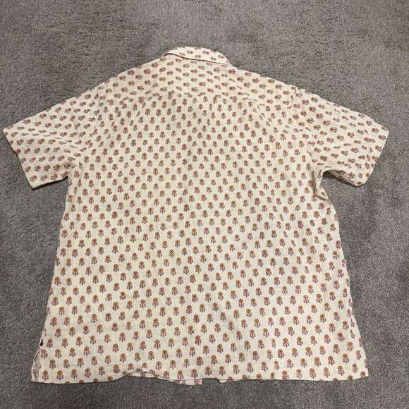 FabIndia Men's Short Sleeve Bush Shirt Straight Fit Floral Print Size‎ M - Picture 8 of 8